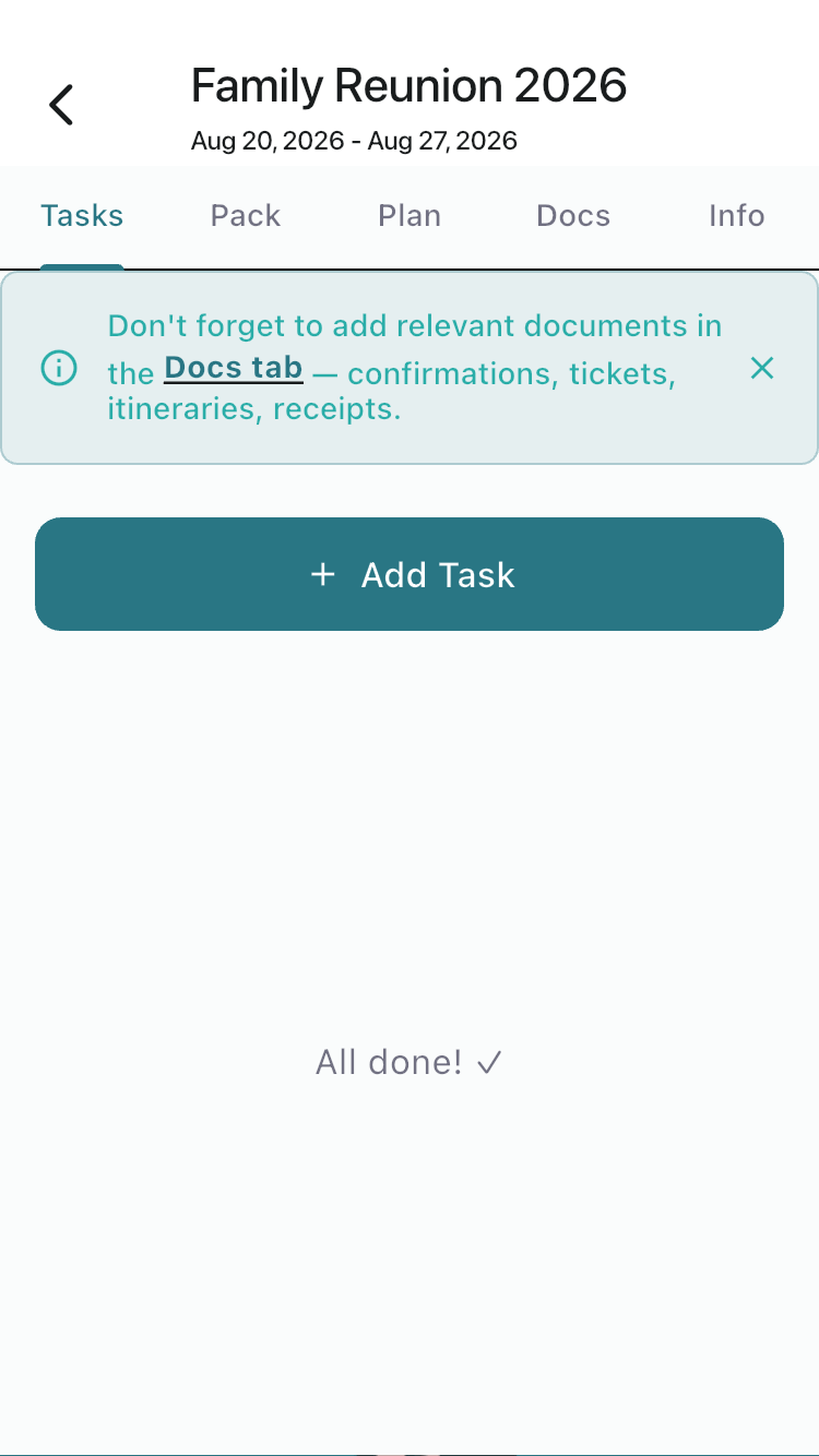 FamGo Tasks tab with Me and Partner filter chips
